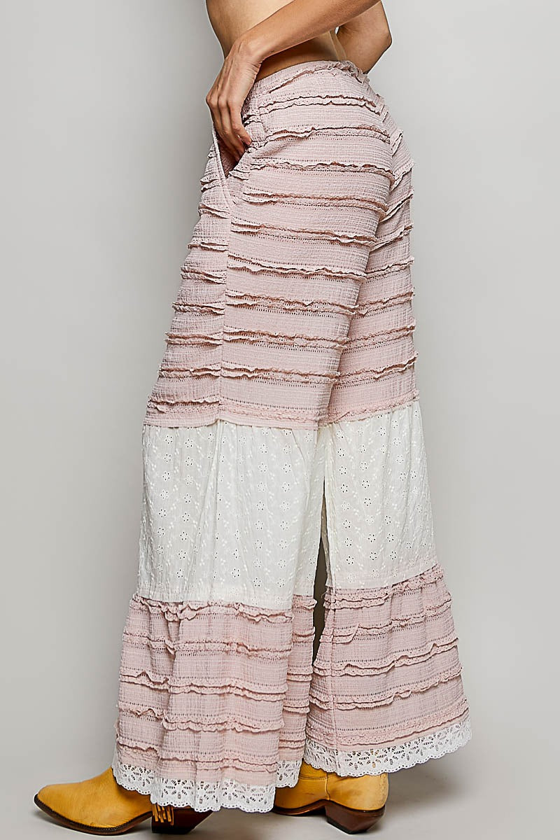 POL Lace Pants in Soft Pink