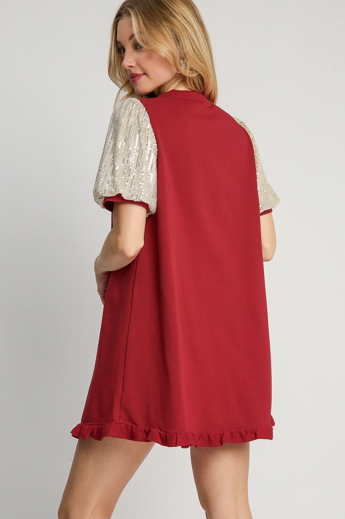Umgee Sequin Mini Dress *GAME DAY STYLE!* in Wine