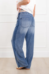 Judy Blue The Danielle High Rise Medium Wash featherweight Wilhelmina Elastic Waistband with Side Panels