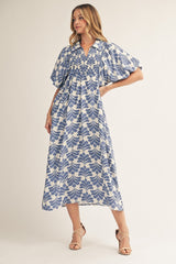 Jodifl Boho Floral Midi Dress in Denim