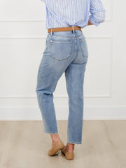 Judy Blue High Rise Light Wash Straight Leg Ankle Jeans