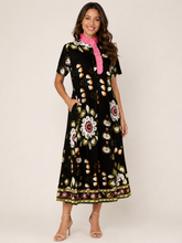 Jodifl Mixed Floral Print Maxi Dress in Black