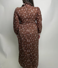 Jodifl Floral Print Midi Dress in Mocha