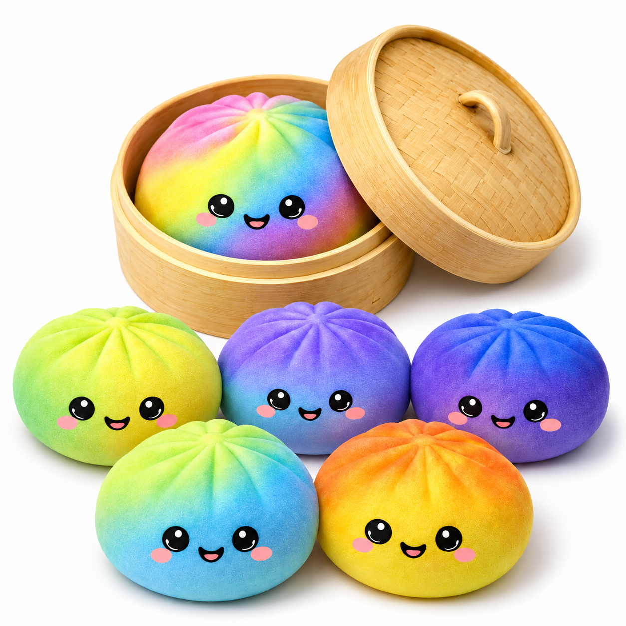 Tie Dye Squishy Dumplings Toy – 4" Mystery Collectible Squeeze Toy