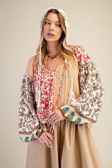 Easel Mix n Match Printed Top in Coral