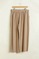 Umgee Wide Leg Linen Pants in Latte