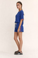 Davi & Dani Terry Knit Set in Cobalt