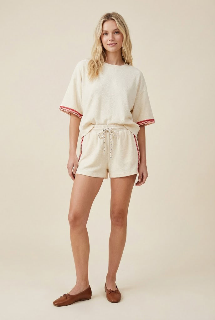 Davi & Dani Terry Knit Set in Ivory