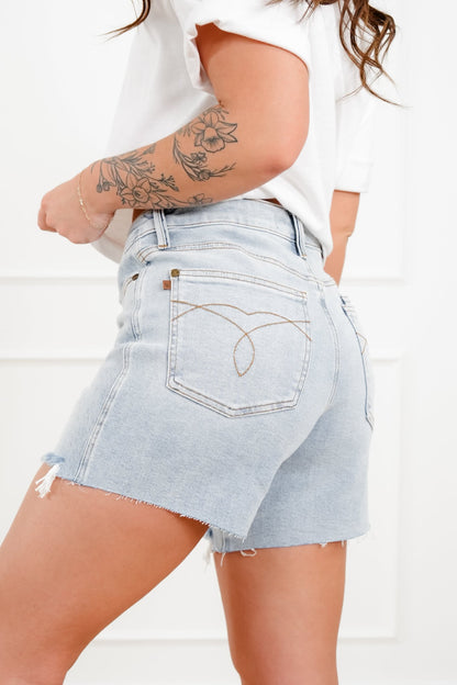 Judy Blue Bethany Blues Medium Wash Rigid Magic Dad Shorts