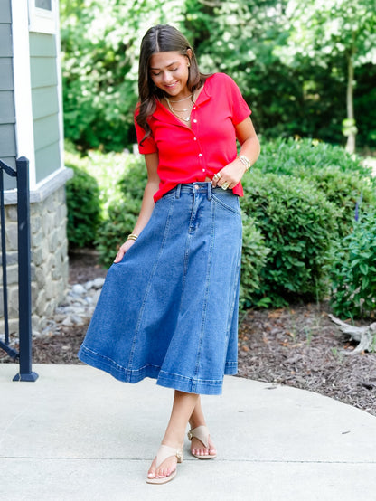 Judy Blue Medium Wash Lasso Skirt