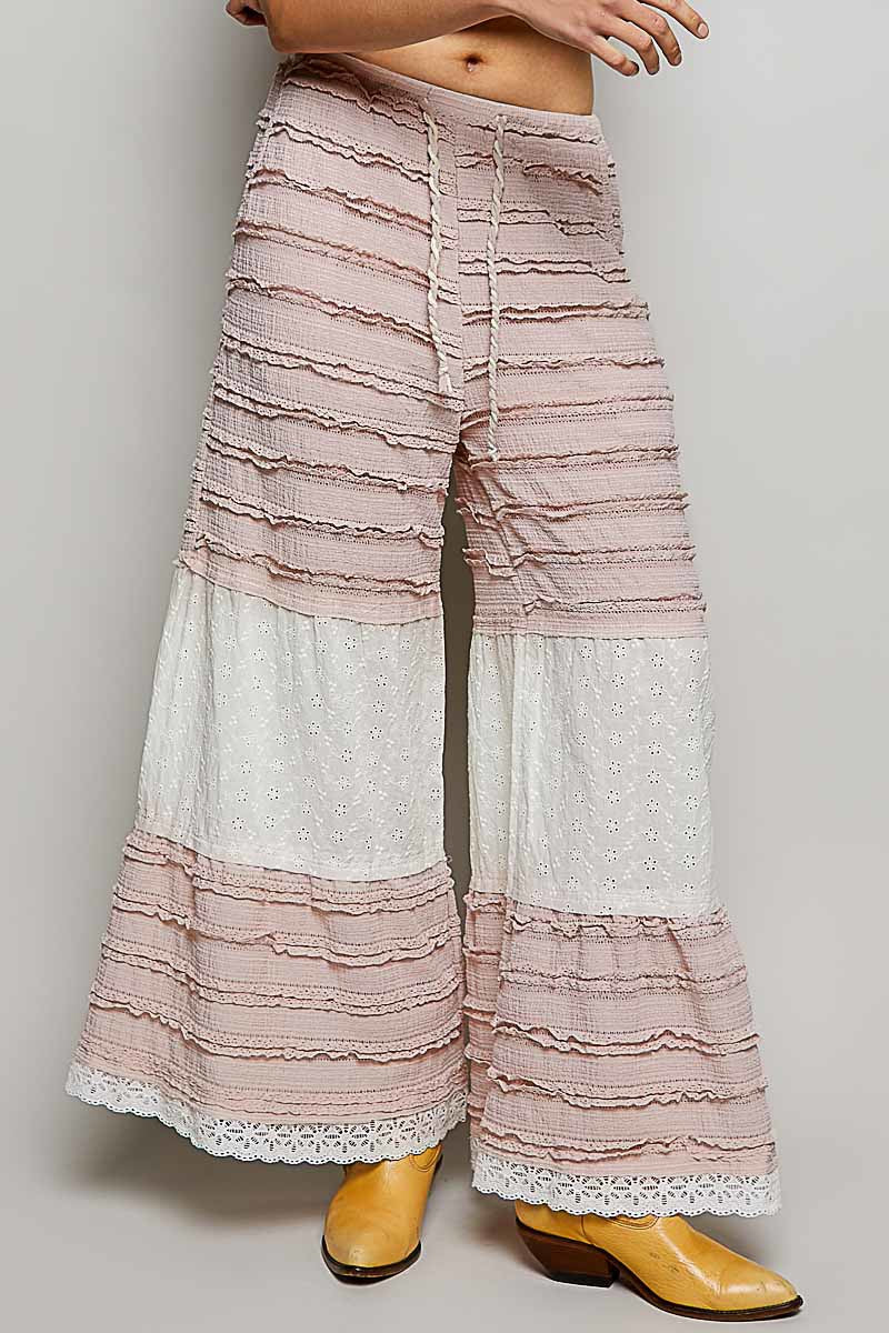 POL Lace Pants in Soft Pink