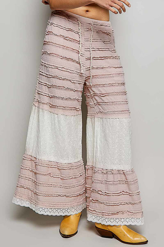 POL Lace Pants in Soft Pink