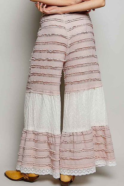 POL Lace Pants in Soft Pink