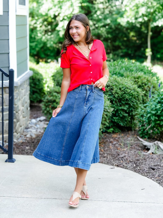 Judy Blue Medium Wash Lasso Skirt