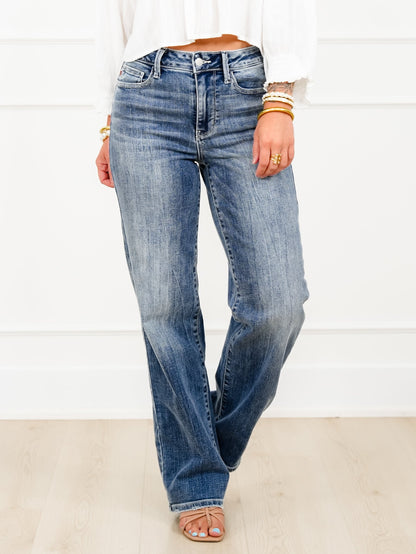 Judy Blue Mid Rise Medium Wash 90's Straight Leg Jeans