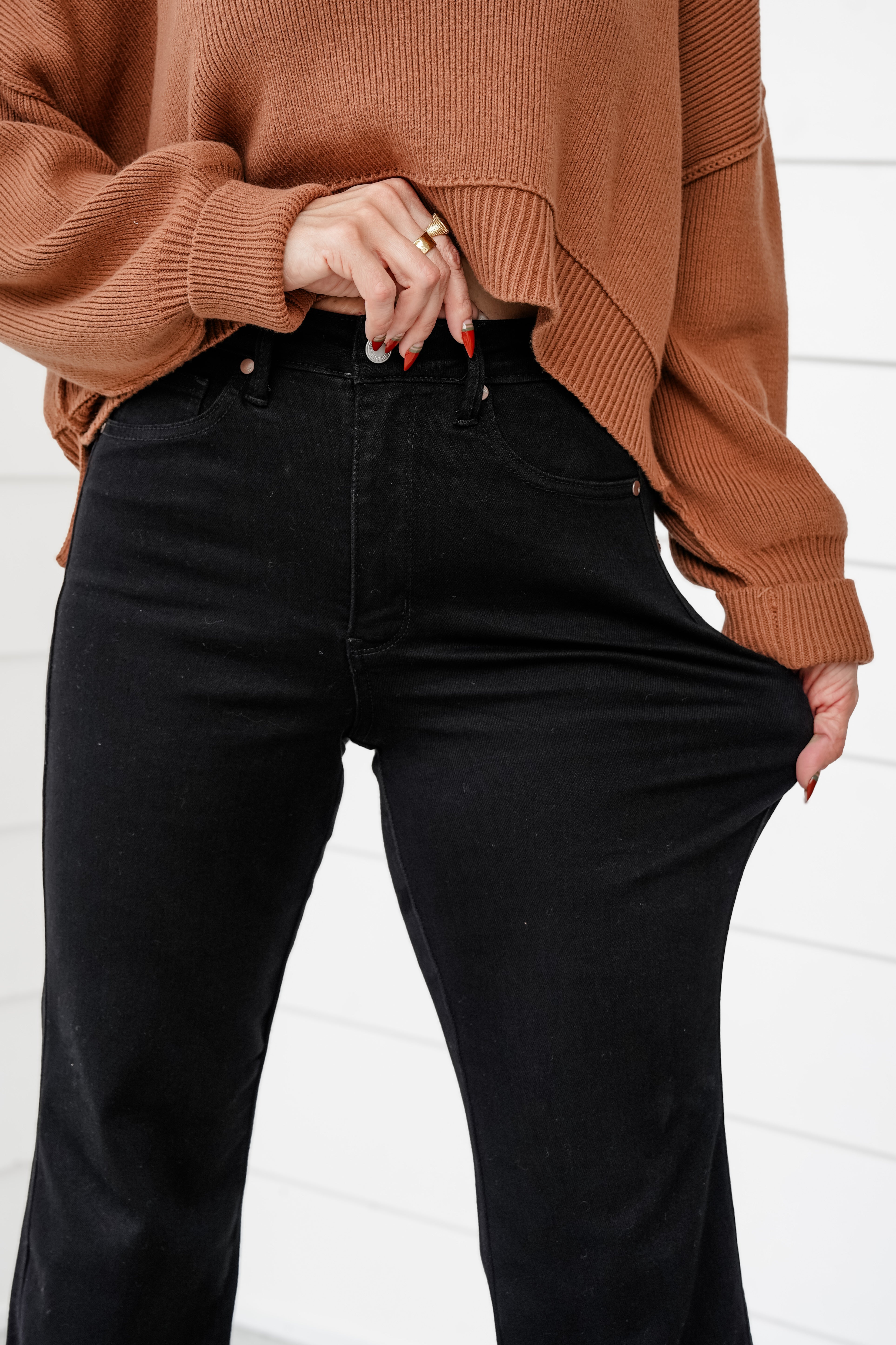 Restock! Judy Blue Dark Horse Black High Rise Black Tummy Control Classic Straight Leg Jeans