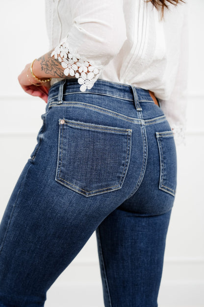Judy Blue Petite/Reg The Lexi High Rise Dark Wash Trouser Flare