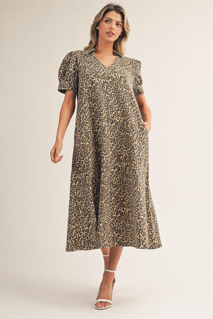 Jodifl Leopard Print Midi Dress in Animal