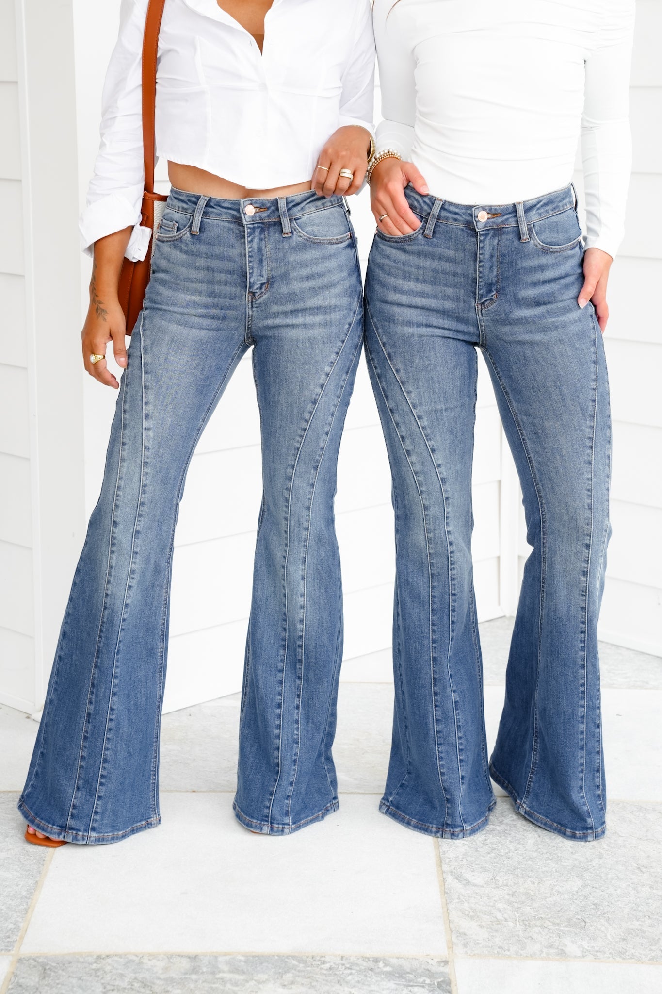 Restock! Judy Blue Golden Hour Mid Rise Flare Jeans with Double Angular Seam
