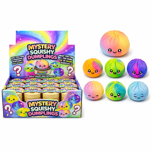 Tie Dye Squishy Dumplings Toy – 4" Mystery Collectible Squeeze Toy