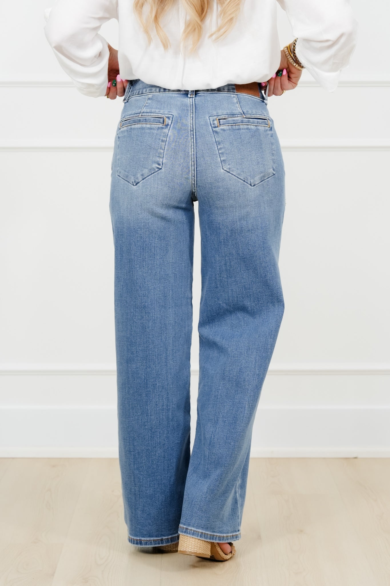Judy Blue High Rise Medium Wash Multiple Inseam Column Jeans with Trouser Styling