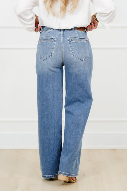 Judy Blue High Rise Medium Wash Multiple Inseam Column Jeans with Trouser Styling