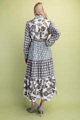 GiGio Mixed Print Maxi Dress in Black Mix
