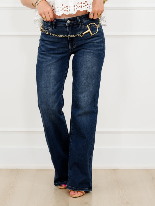 Judy Blue Mid Rise Medium Wash Alex Boy Bootcut Jeans