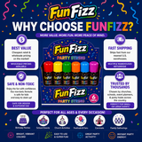 FunFizz Party String Spray (6 Pack) – Non-Toxic Color String Aerosol for Birthday Parties, Weddings, Celebrations, School Events & Festive Occasions