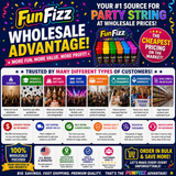 FunFizz Party String Spray (96-Pack Bulk Case) – Non-Toxic Color String for School Events, Field Days, Carnivals, Birthday Parties, Weddings & Large Celebrations