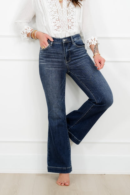Judy Blue Petite/Reg The Lexi High Rise Dark Wash Trouser Flare