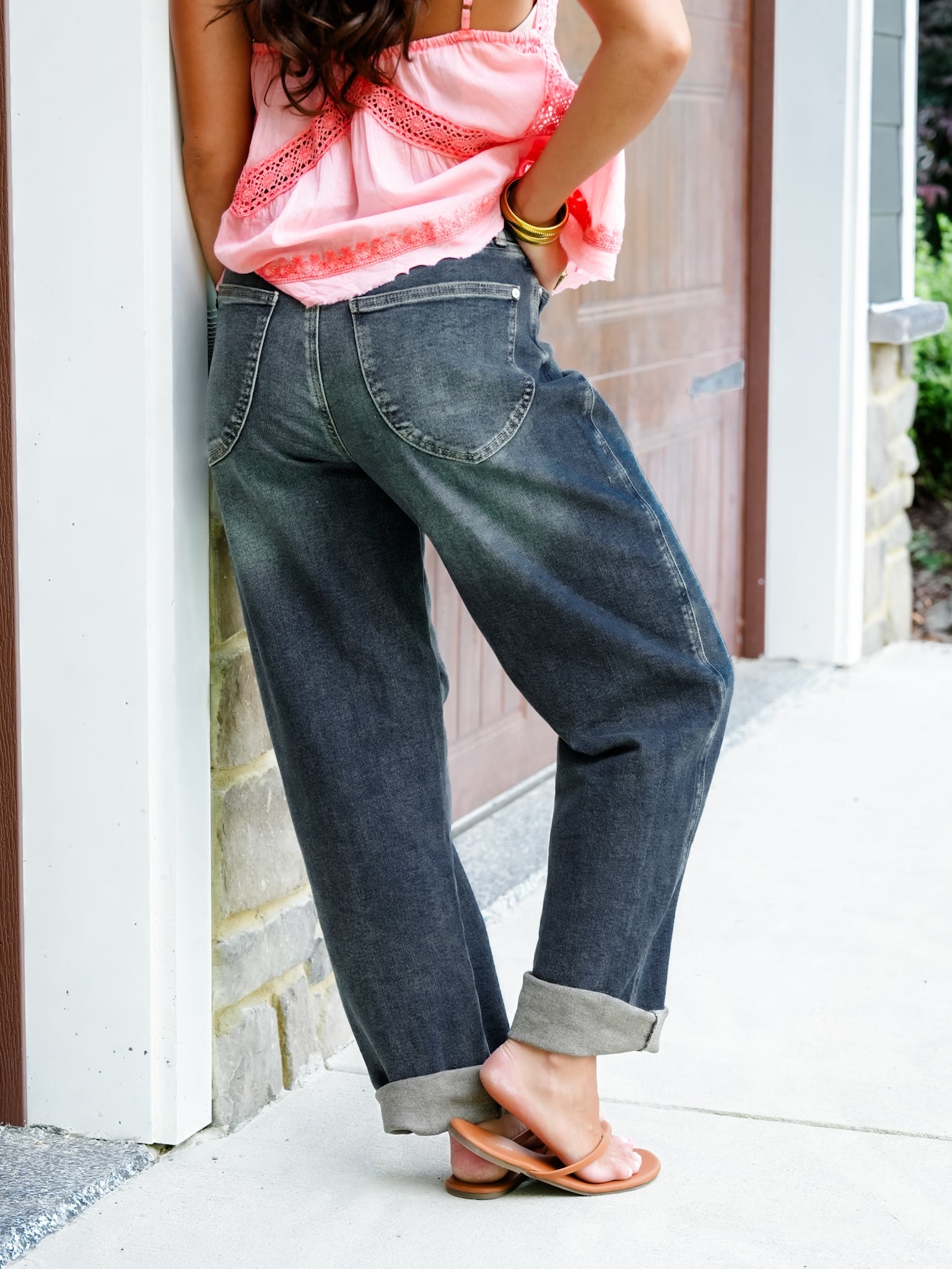 Judy Blue High Rise Medium Wash Marlow Arc Leg Jeans with Double Button