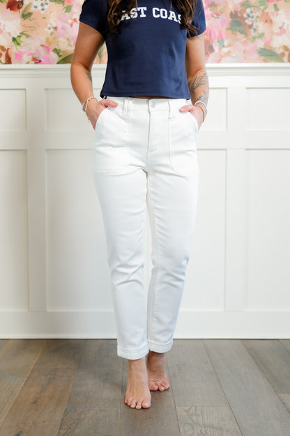Judy Blue High Rise White Aurora Weekender Jean