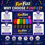 FunFizz Party String Spray (12 Pack) – Non-Toxic Color String Aerosol for Birthday Parties, Weddings, Celebrations, School Events & Festive Occasions