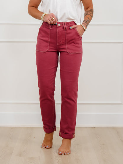 Judy Blue High Rise Red Aurora Weekender