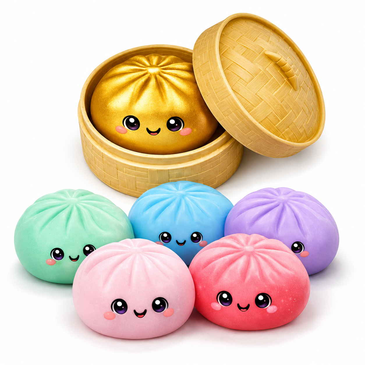 4" Squishy Dumplings Toy – Assorted Colors Mystery Squeeze Collectible
