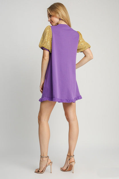 Umgee Sequin Mini Dress *GAME DAY STYLE!* in Purple