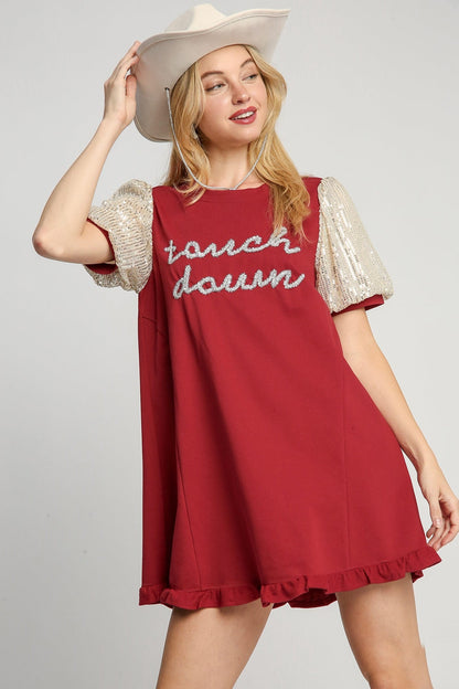 Umgee Sequin Mini Dress *GAME DAY STYLE!* in Wine
