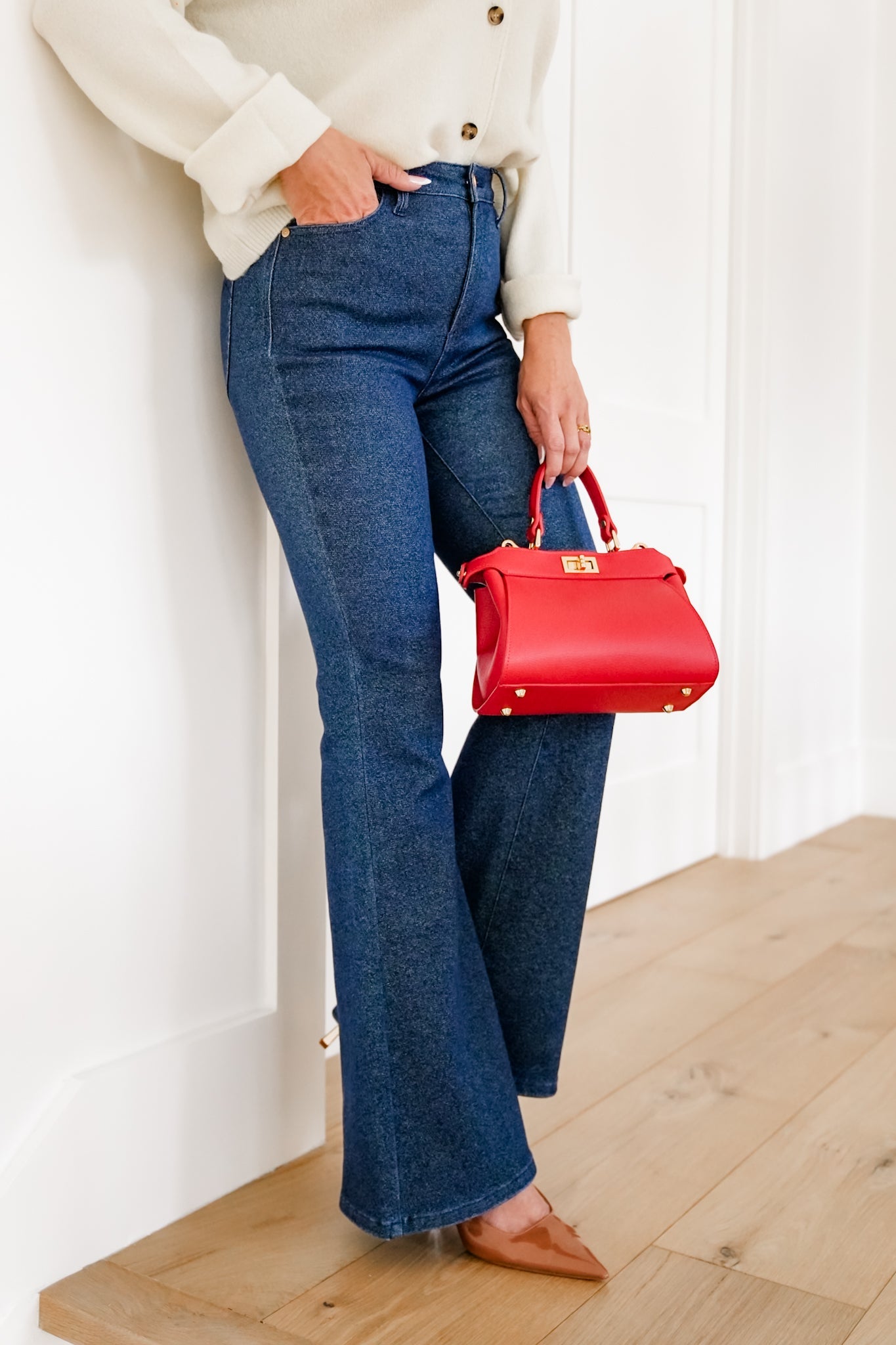 Judy Blue High Rise Dark Wash Sparkle Flare Jeans