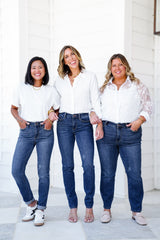 Judy Blue Meant To Be Mid Rise Dark Wash Multiple Inseam Relaxed Fit Jeans