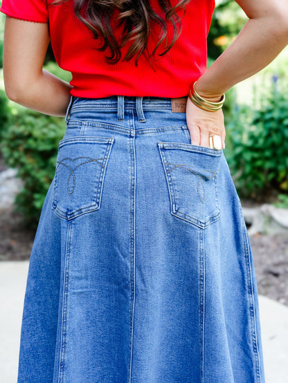 Judy Blue Medium Wash Lasso Skirt