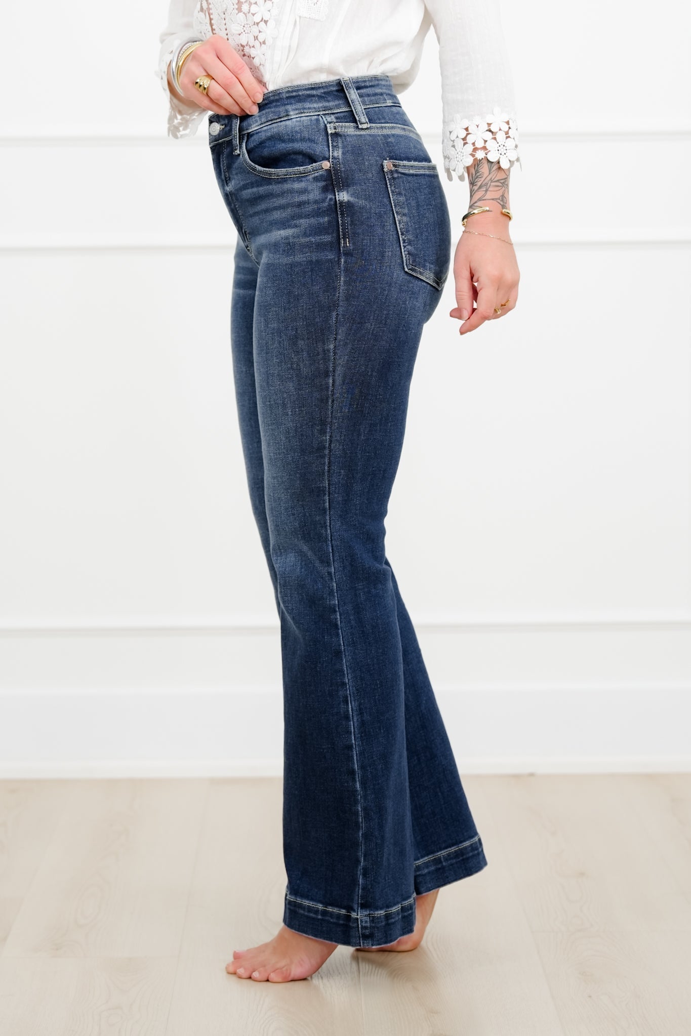 Judy Blue Petite/Reg The Lexi High Rise Dark Wash Trouser Flare