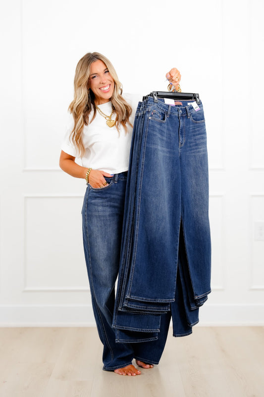 Judy Blue Everyday Icon High Rise Multiple Inseam Dark Wash Wilhelmina Baggy Jeans