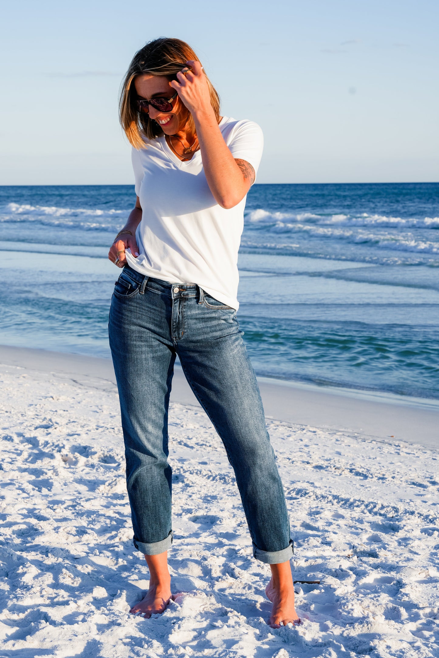 Restock! Judy Blue Mid Rise Dark Vintage Wash Non-Distressed Boyfriend