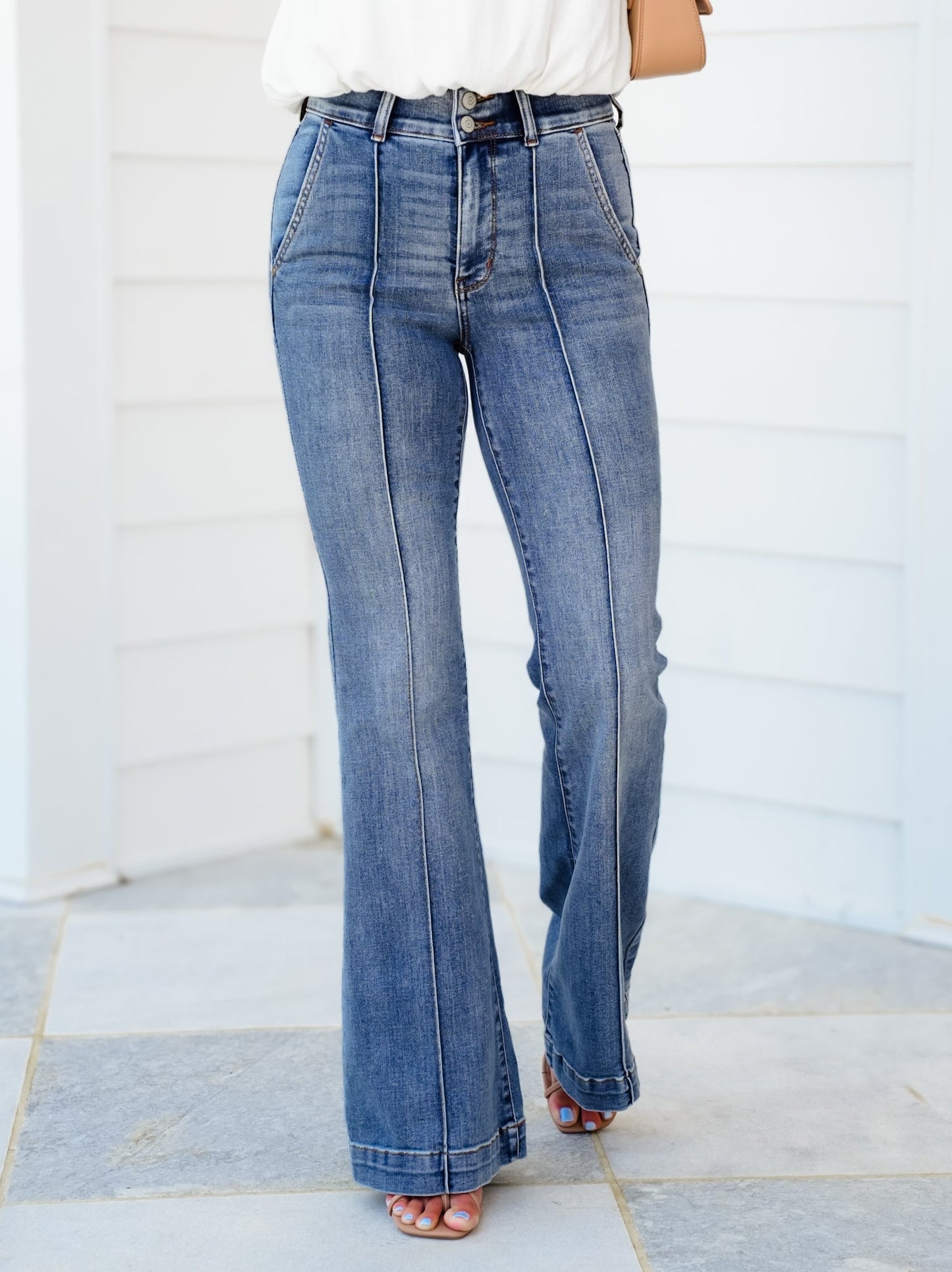 Restock! Judy Blue Obsessed with You High Rise Medium Wash Trouser Flare Jeans