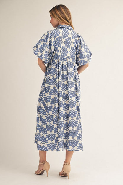 Jodifl Boho Floral Midi Dress in Denim