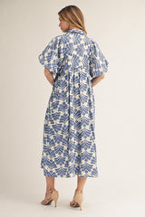 Jodifl Boho Floral Midi Dress in Denim
