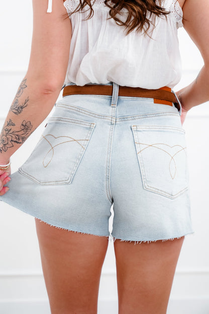 Restock! Judy Blue Light Wash Rigid Magic Cut Off Shorts