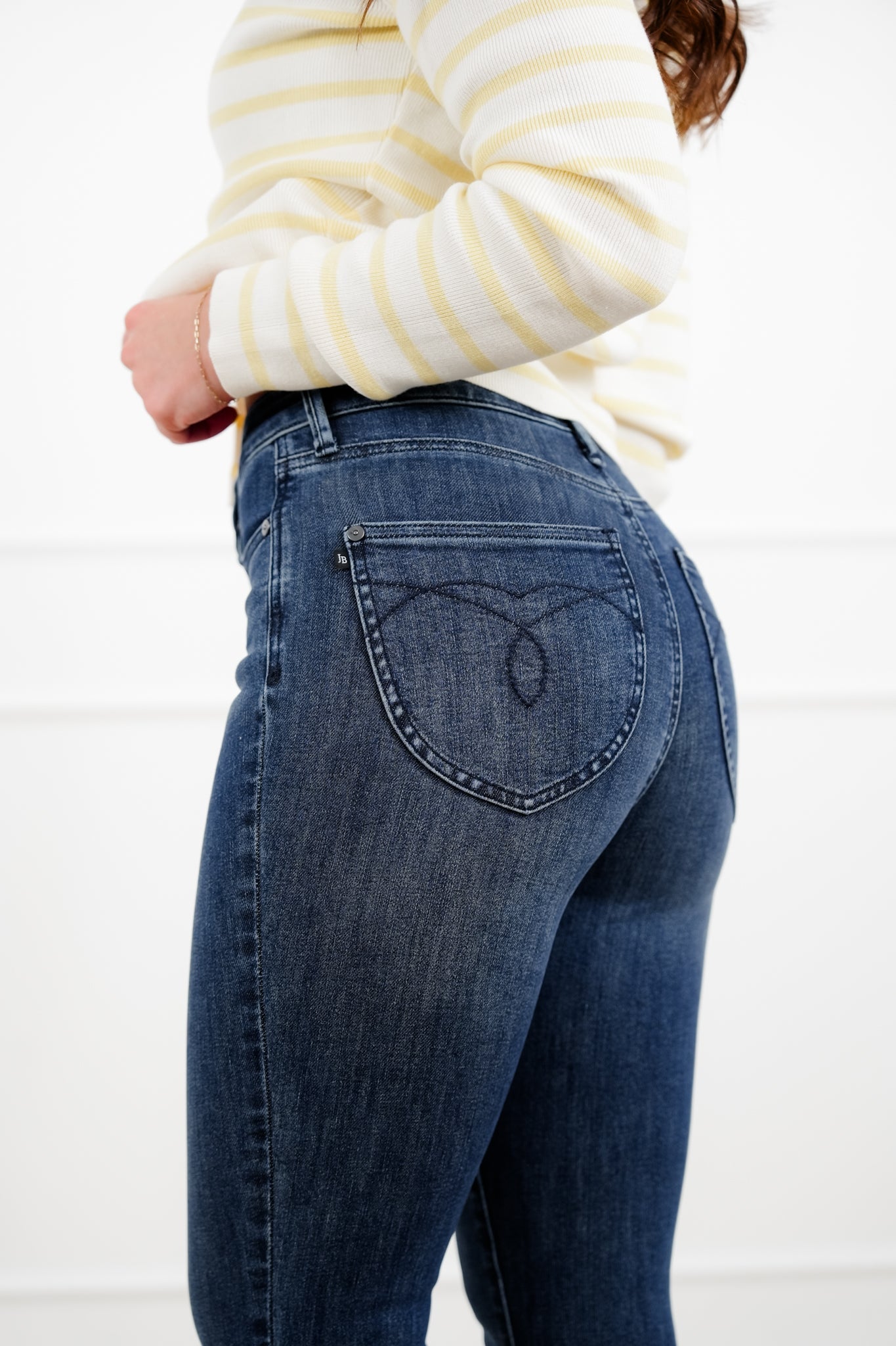 Judy Blue High Rise Dark Wash Tummy Control Capri Jeans with Shield Back Pockets