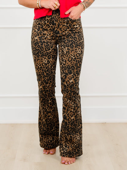 Judy Blue High Rise Leopard Bootcut Jeans